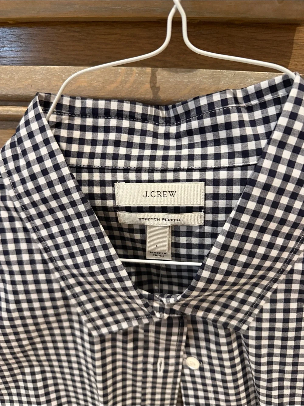 J Crew Stretch Perfect black/White Striped Button Down Shirt